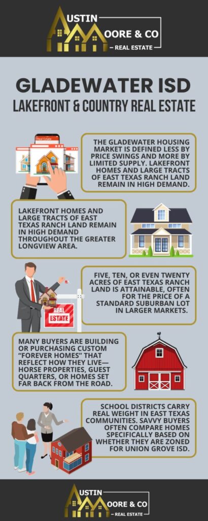 Gladewater ISD Lakefront and Country Real Estate