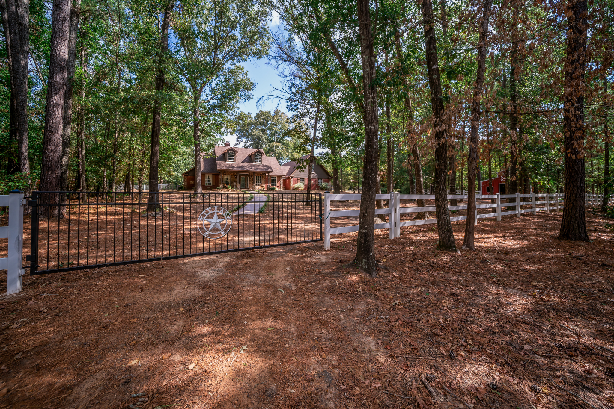 a charming cottage-style house in a huge lot with fence
