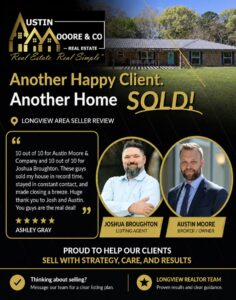 Longview Texas seller review for Austin Moore & Company Real Estate and Joshua Broughton after successful home sale
