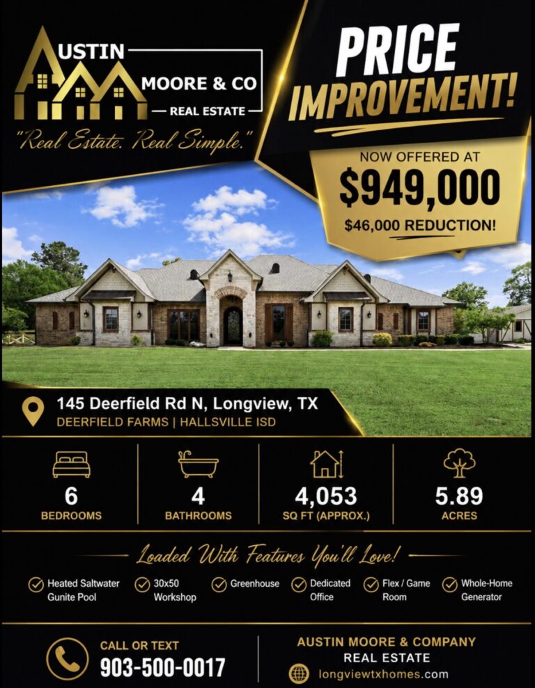 Price Improvement on 145 Deerfield Rd N in Longview, Texas
